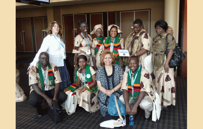 Jose Schoch (Left) and Dorothy McKune with Zambian Midwives Association